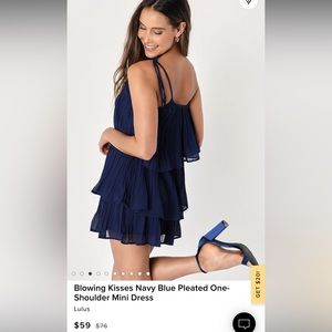 Lulus’ Blowing Kisses Navy Blue Dress NWT !